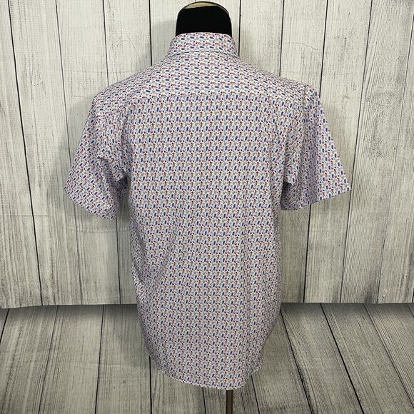 Tropical Bros Men's Large Alcohol Drinks AOP Moisture Wicking Button-Front Shirt - Picture 5 of 7